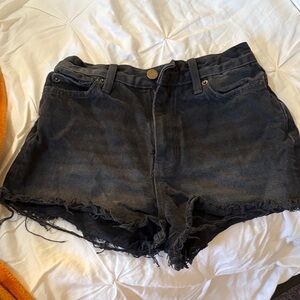 BDG Black Frayed Hem Jean Shorts